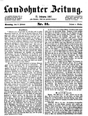 Landshuter Zeitung Sonntag 8. Februar 1857