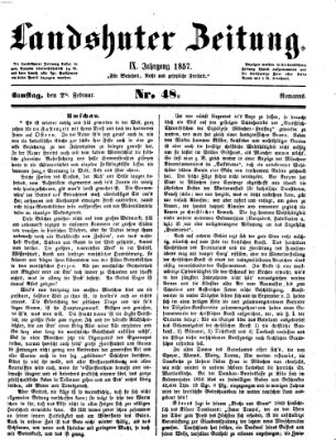 Landshuter Zeitung Samstag 28. Februar 1857