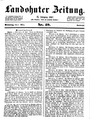 Landshuter Zeitung Sonntag 1. März 1857