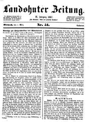 Landshuter Zeitung Mittwoch 4. März 1857