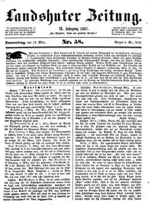 Landshuter Zeitung Donnerstag 12. März 1857