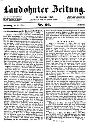 Landshuter Zeitung Sonntag 22. März 1857