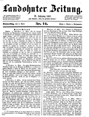 Landshuter Zeitung Donnerstag 2. April 1857