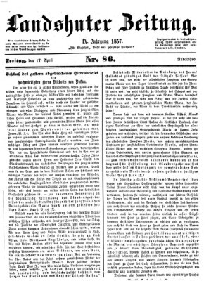 Landshuter Zeitung Freitag 17. April 1857