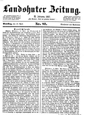 Landshuter Zeitung Samstag 18. April 1857