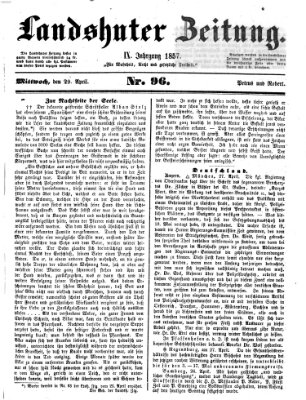 Landshuter Zeitung Mittwoch 29. April 1857