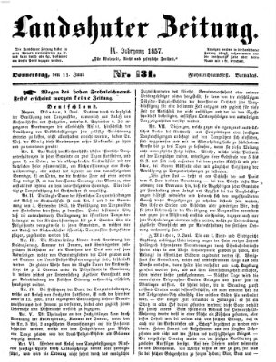 Landshuter Zeitung Donnerstag 11. Juni 1857