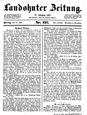 Landshuter Zeitung Freitag 19. Juni 1857