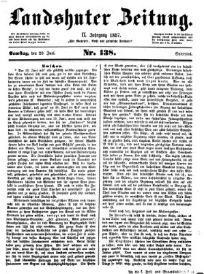 Landshuter Zeitung Samstag 20. Juni 1857