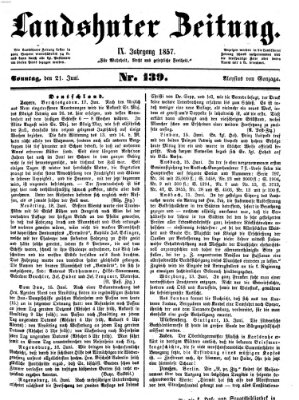 Landshuter Zeitung Sonntag 21. Juni 1857