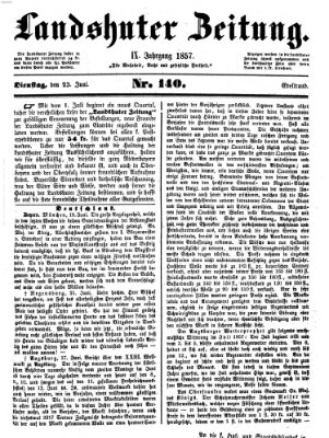 Landshuter Zeitung Dienstag 23. Juni 1857