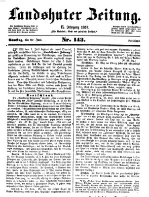 Landshuter Zeitung Samstag 27. Juni 1857