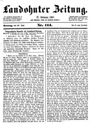 Landshuter Zeitung Sonntag 28. Juni 1857