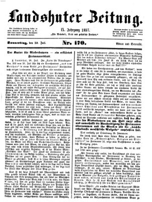 Landshuter Zeitung Donnerstag 30. Juli 1857