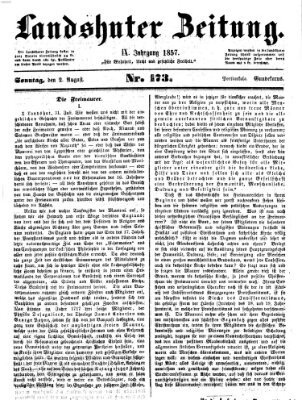 Landshuter Zeitung Sonntag 2. August 1857