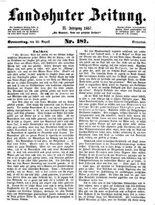 Landshuter Zeitung Donnerstag 20. August 1857