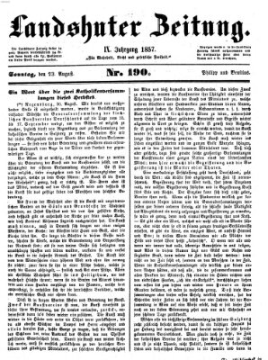 Landshuter Zeitung Sonntag 23. August 1857