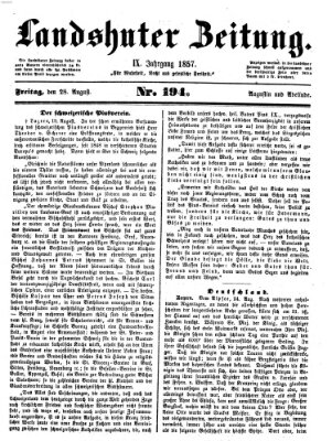 Landshuter Zeitung Freitag 28. August 1857