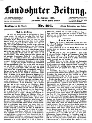 Landshuter Zeitung Samstag 29. August 1857