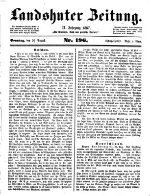 Landshuter Zeitung Sonntag 30. August 1857