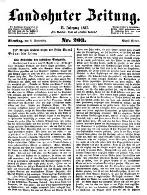 Landshuter Zeitung Dienstag 8. September 1857