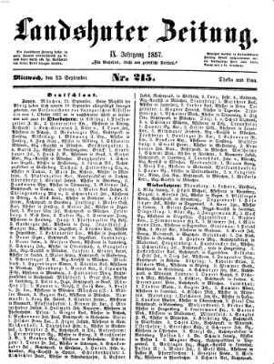 Landshuter Zeitung Mittwoch 23. September 1857