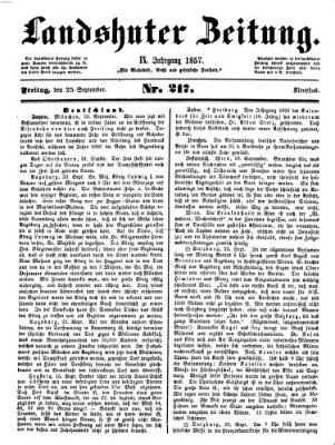 Landshuter Zeitung Freitag 25. September 1857