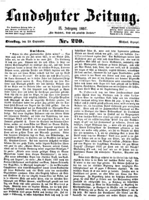 Landshuter Zeitung Dienstag 29. September 1857