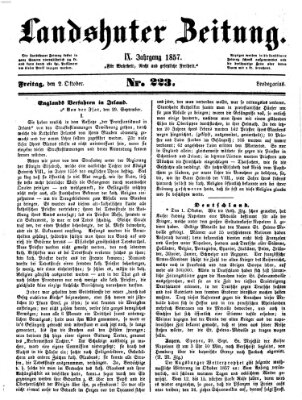 Landshuter Zeitung Freitag 2. Oktober 1857