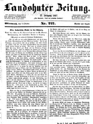 Landshuter Zeitung Mittwoch 7. Oktober 1857