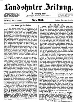 Landshuter Zeitung Freitag 23. Oktober 1857