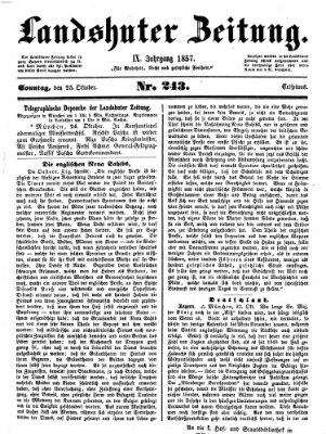 Landshuter Zeitung Sonntag 25. Oktober 1857