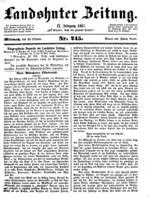 Landshuter Zeitung Mittwoch 28. Oktober 1857