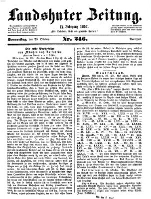 Landshuter Zeitung Donnerstag 29. Oktober 1857