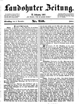 Landshuter Zeitung Dienstag 3. November 1857