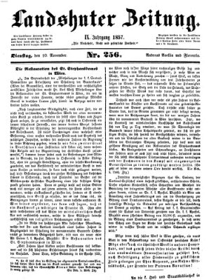 Landshuter Zeitung Dienstag 10. November 1857