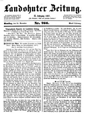 Landshuter Zeitung Samstag 21. November 1857