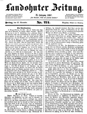 Landshuter Zeitung Freitag 27. November 1857