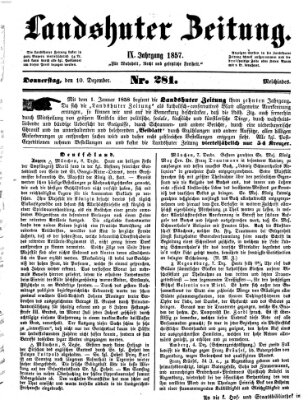 Landshuter Zeitung Donnerstag 10. Dezember 1857