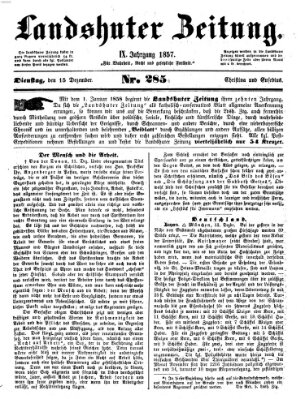 Landshuter Zeitung Dienstag 15. Dezember 1857