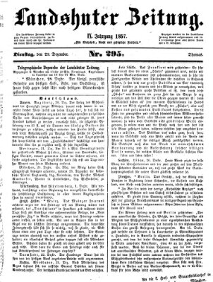 Landshuter Zeitung Dienstag 29. Dezember 1857