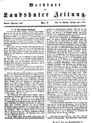 Landshuter Zeitung Montag 16. Februar 1857