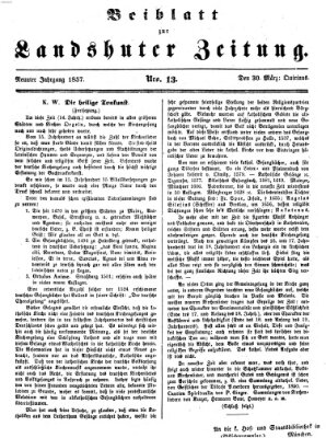 Landshuter Zeitung Montag 30. März 1857