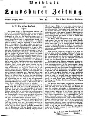 Landshuter Zeitung Montag 6. April 1857