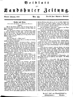 Landshuter Zeitung Montag 22. Juni 1857