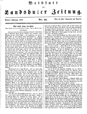 Landshuter Zeitung Montag 13. Juli 1857