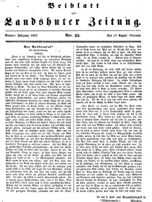 Landshuter Zeitung Montag 17. August 1857