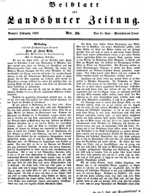 Landshuter Zeitung Montag 21. September 1857