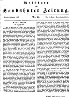 Landshuter Zeitung Montag 28. September 1857