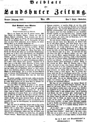 Landshuter Zeitung Montag 7. Dezember 1857